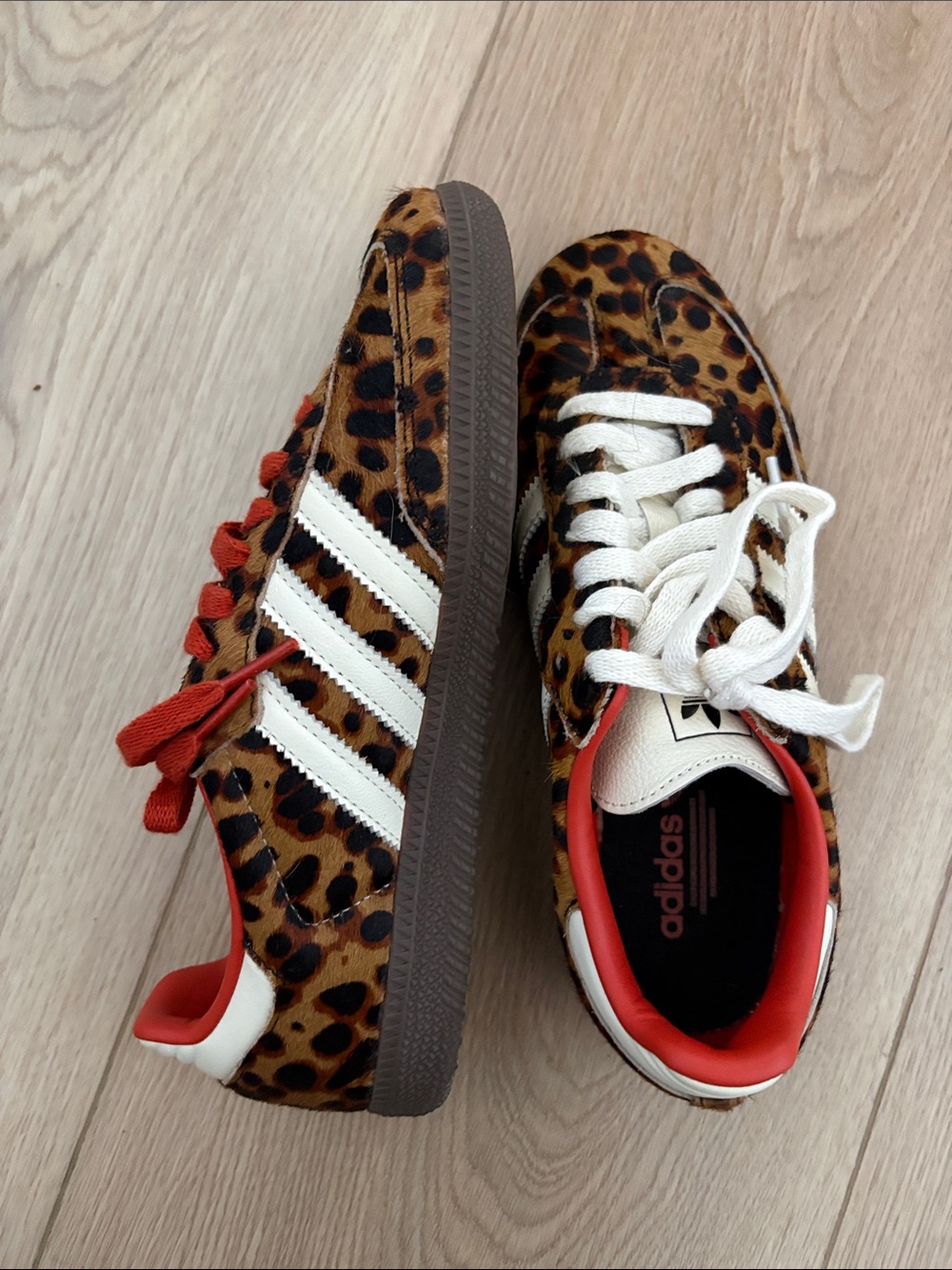 adidas Leopard-Print Sneakers with Red and White Laces - Picture 2 of 4
